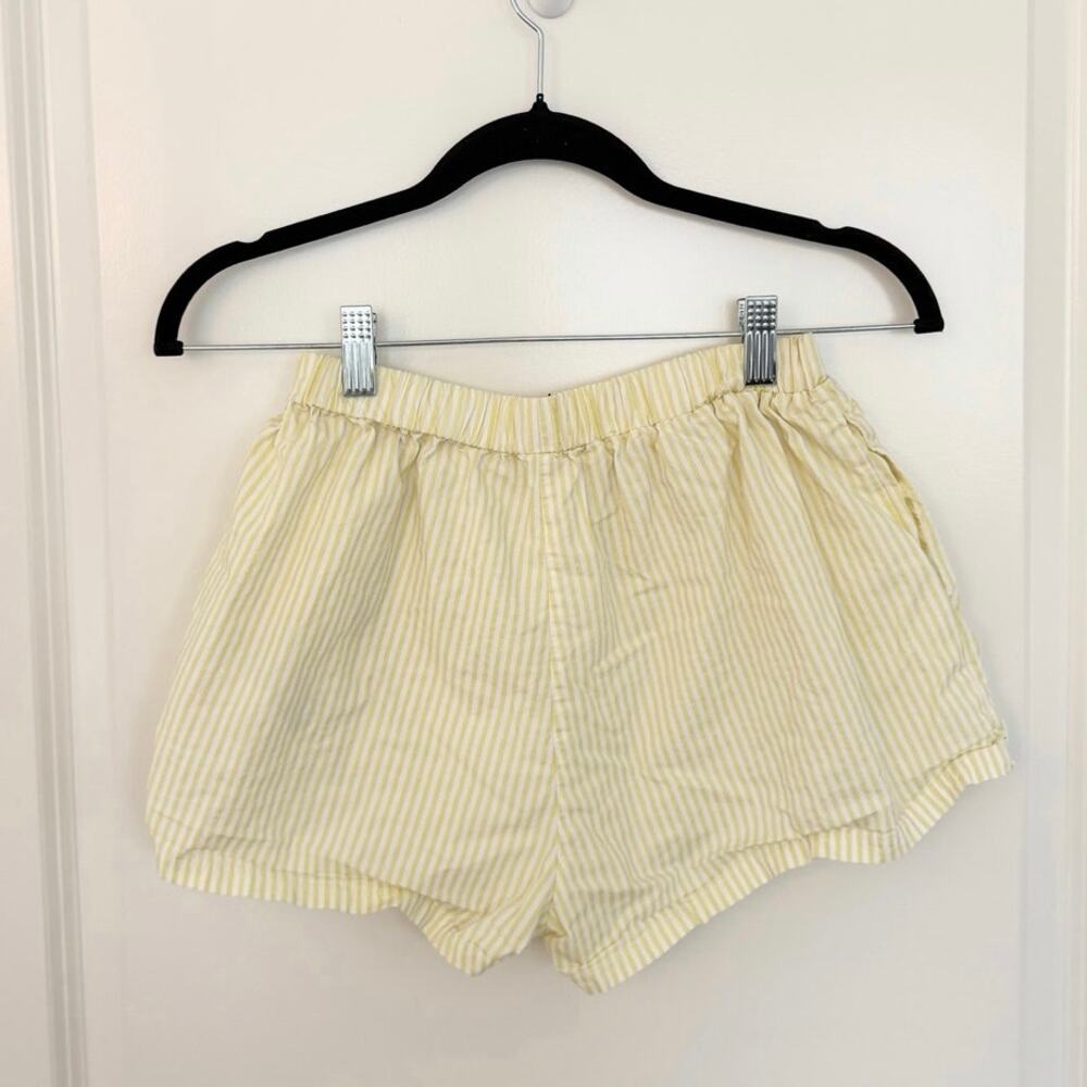 Edikted Cotton Boxer Style Shorts White Yellow XS - Picture 2 of 5